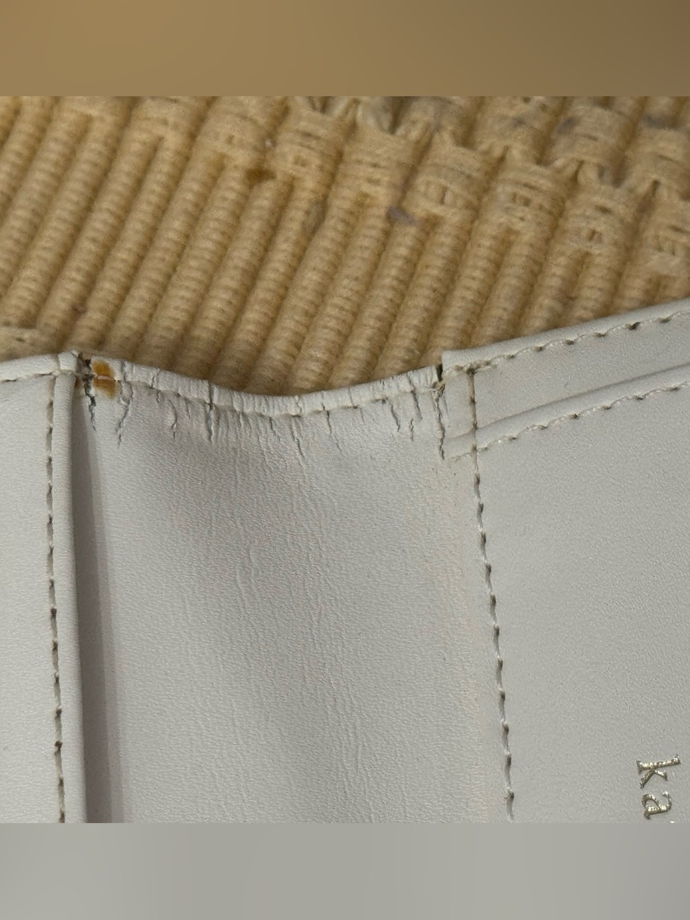 kate spade Gray Saffiano Leather Flap Wallet with Gold Logo - Picture 12 of 14